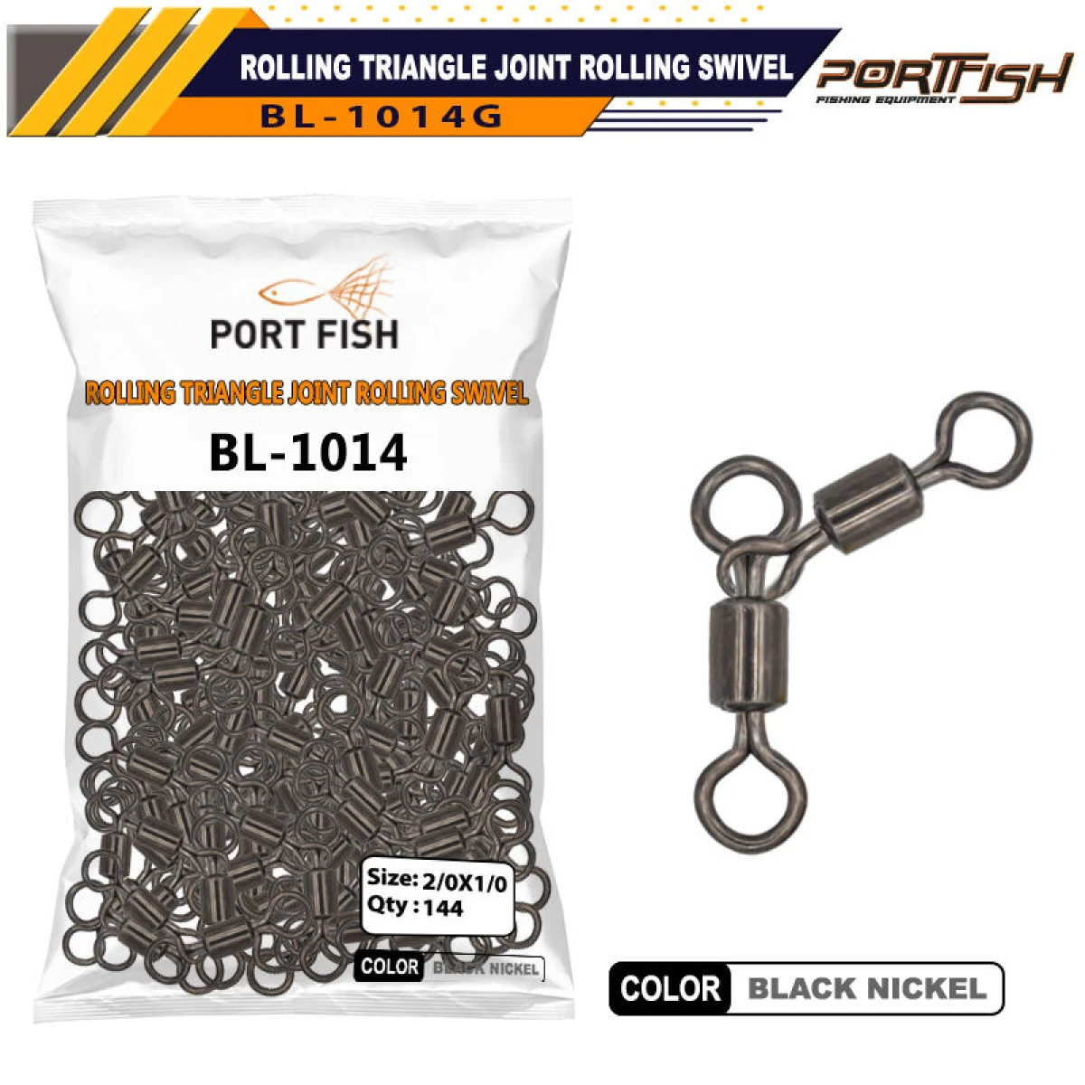 Portfish BL-1014 İkili Parakete Fırdöndü 144 Adetli - 2/0-1/0