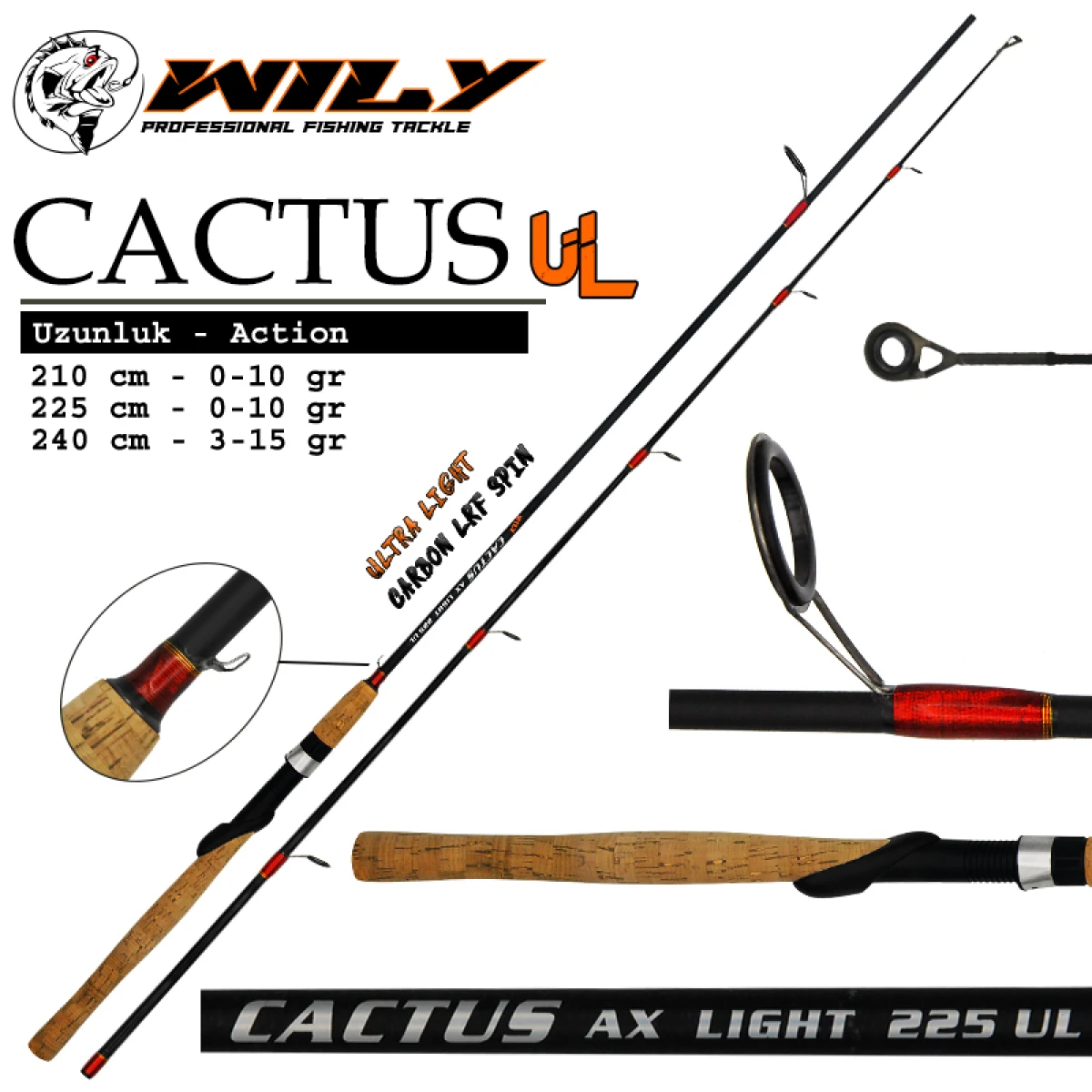 Wily Cactus 225 cm  Lrf Kamış 0 - 10 gr