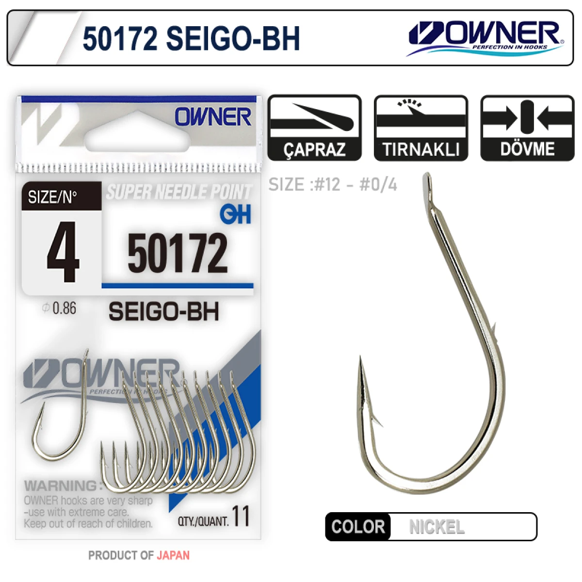 Owner 50172 Seigo-Bh Nickel White İğne - 1-0