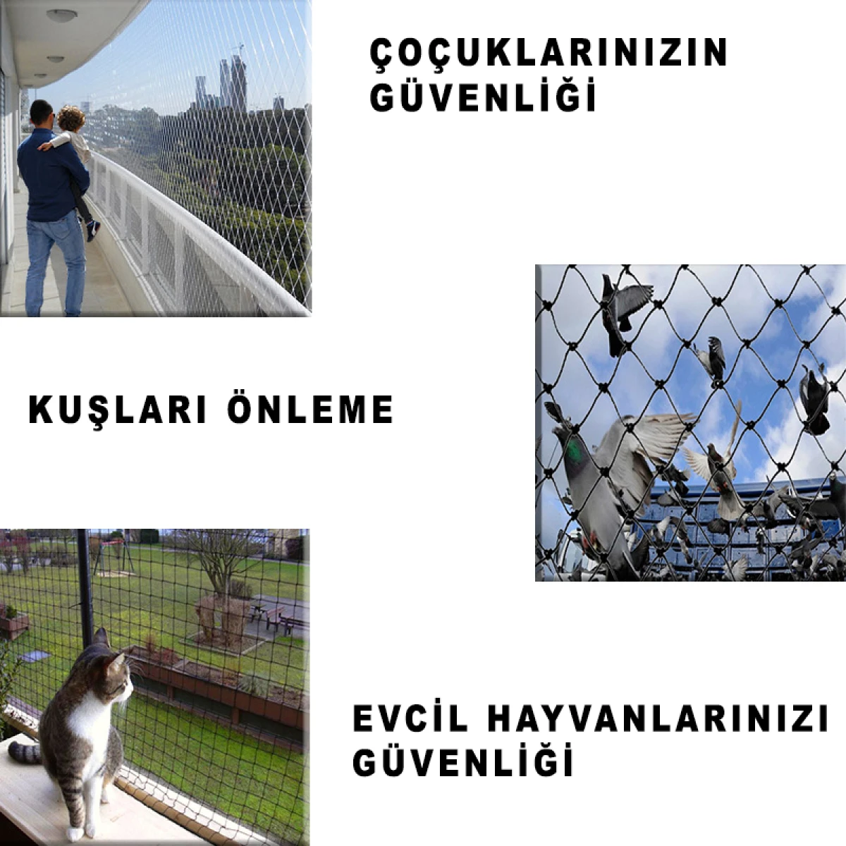 BALKON AĞI 100 MT - Beyaz
