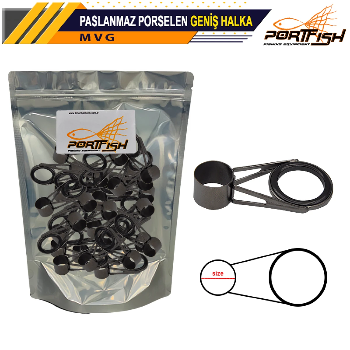 Portfish Paslanmaz Porselen Geniş Halka 10 Lu Pkt - 18 mm