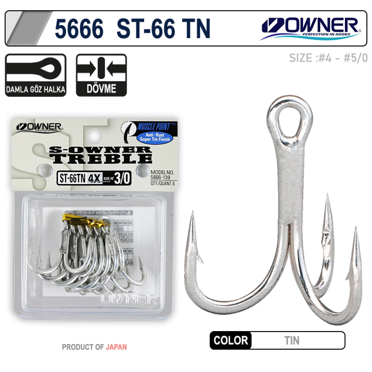 Owner 5666 St-66tn Tin Çarpma İğne - 3-0