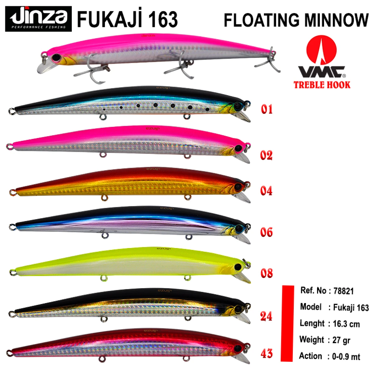 Jinza Fukaji 163 mm 27 gr Maket Balık - 04
