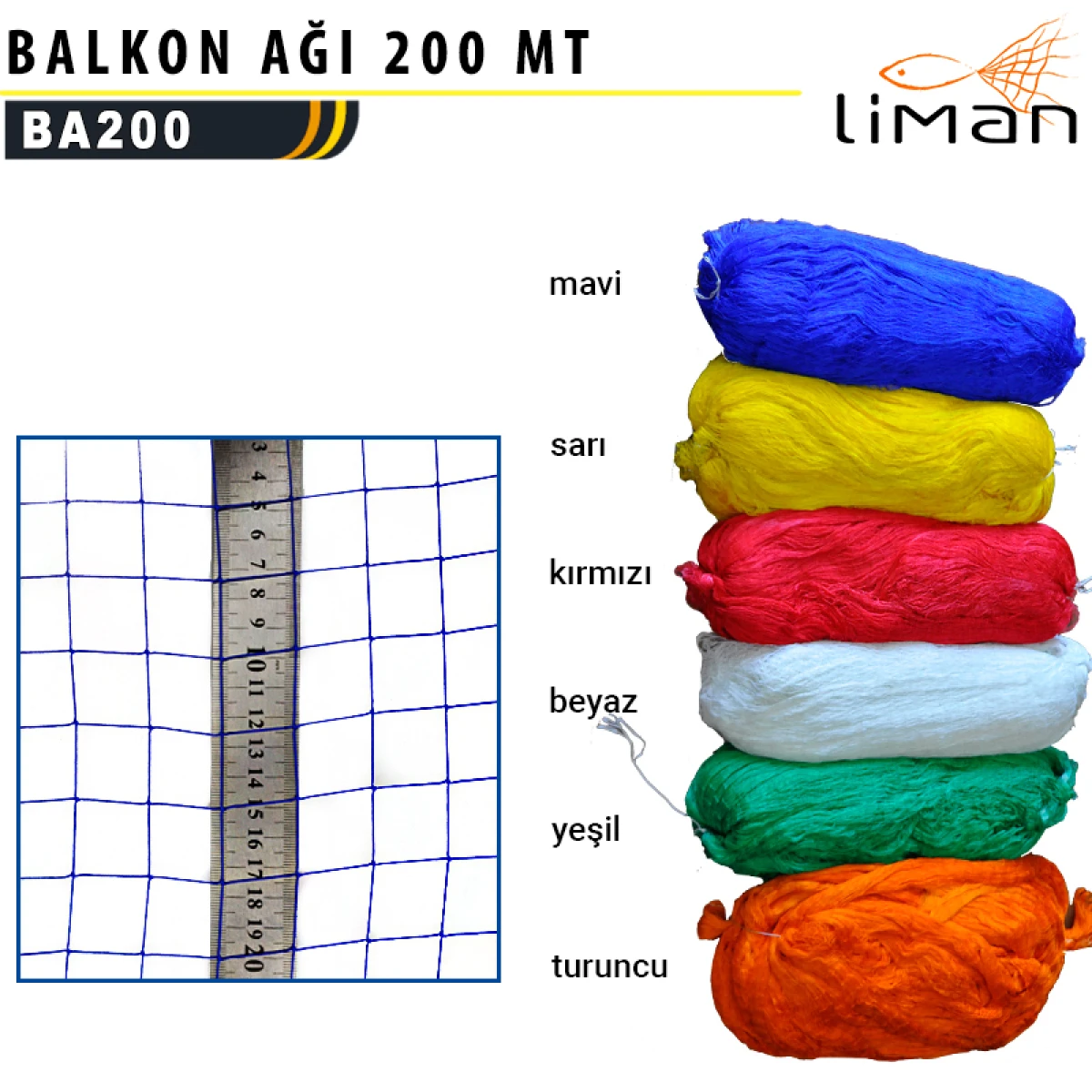 BALKON AĞI 200 MT - Kırmızı