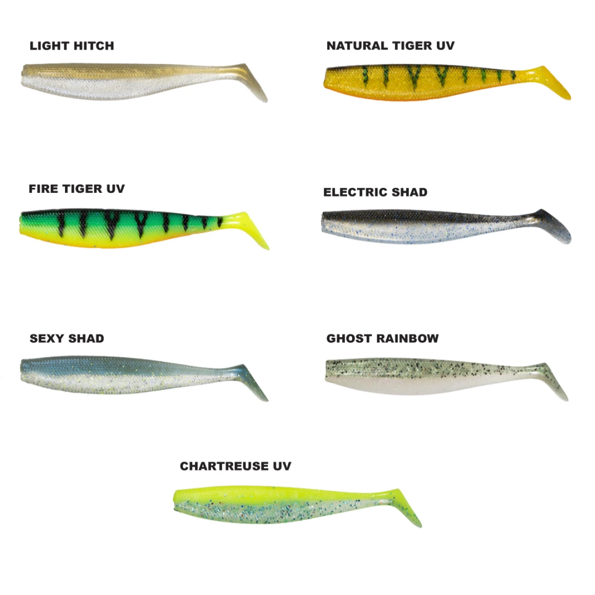 RYUJI MONSTER SHAD 13.5CM ,16GR, (3AD) - CHARTREUSE UV