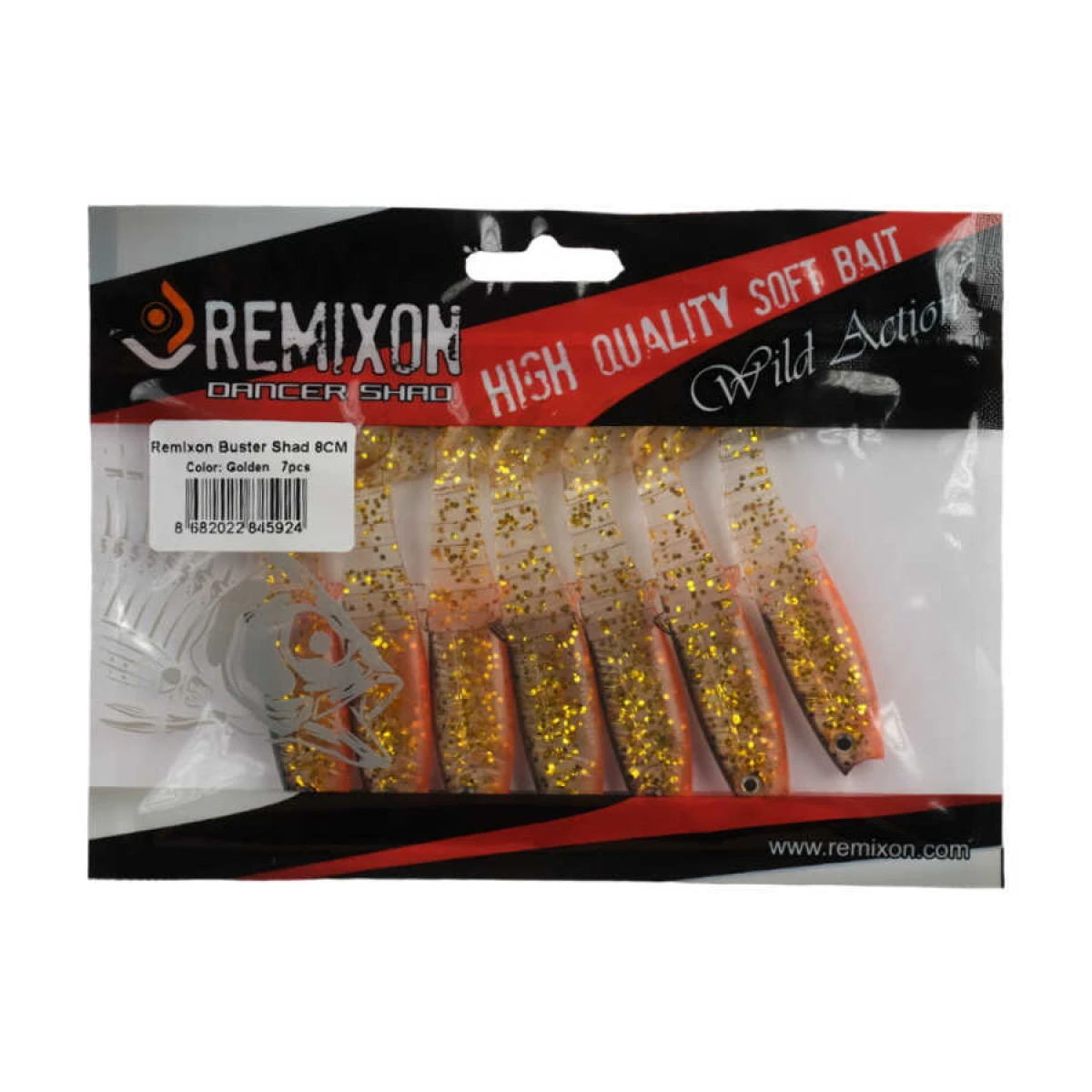 Remixon Buster Shad 8cm Silikon Yem (25 Adet) - WHITE BLACK