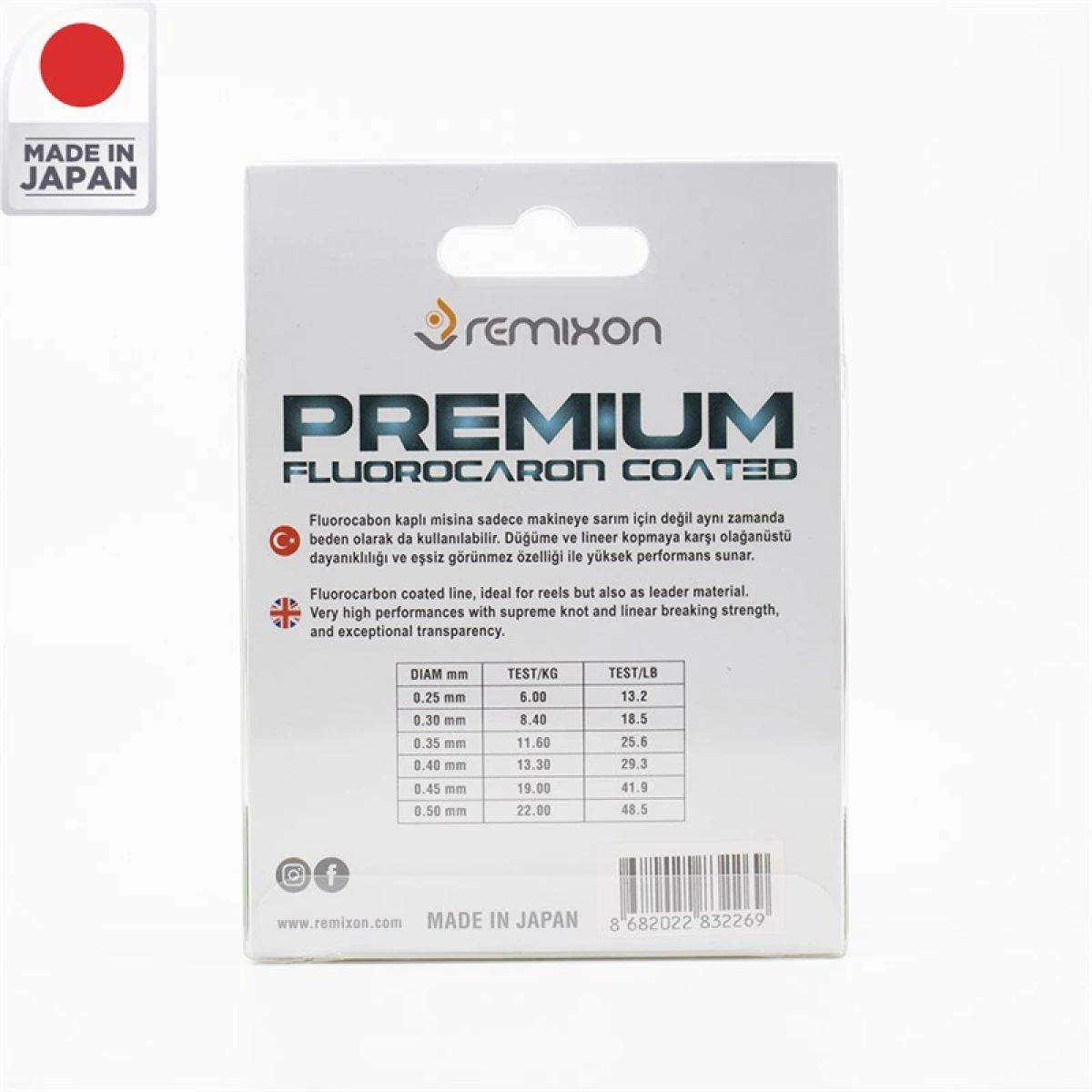 Remixon Premium FC Coated 250m Misina - 0.28mm