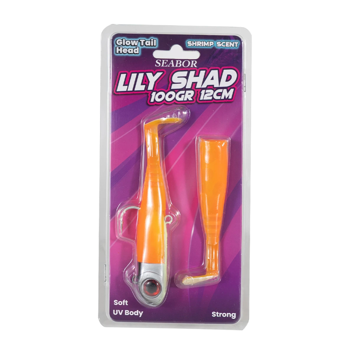 SEABOR LILY SHAD 100GR 2+1 SİLİKON YEM - ORANGE UV
