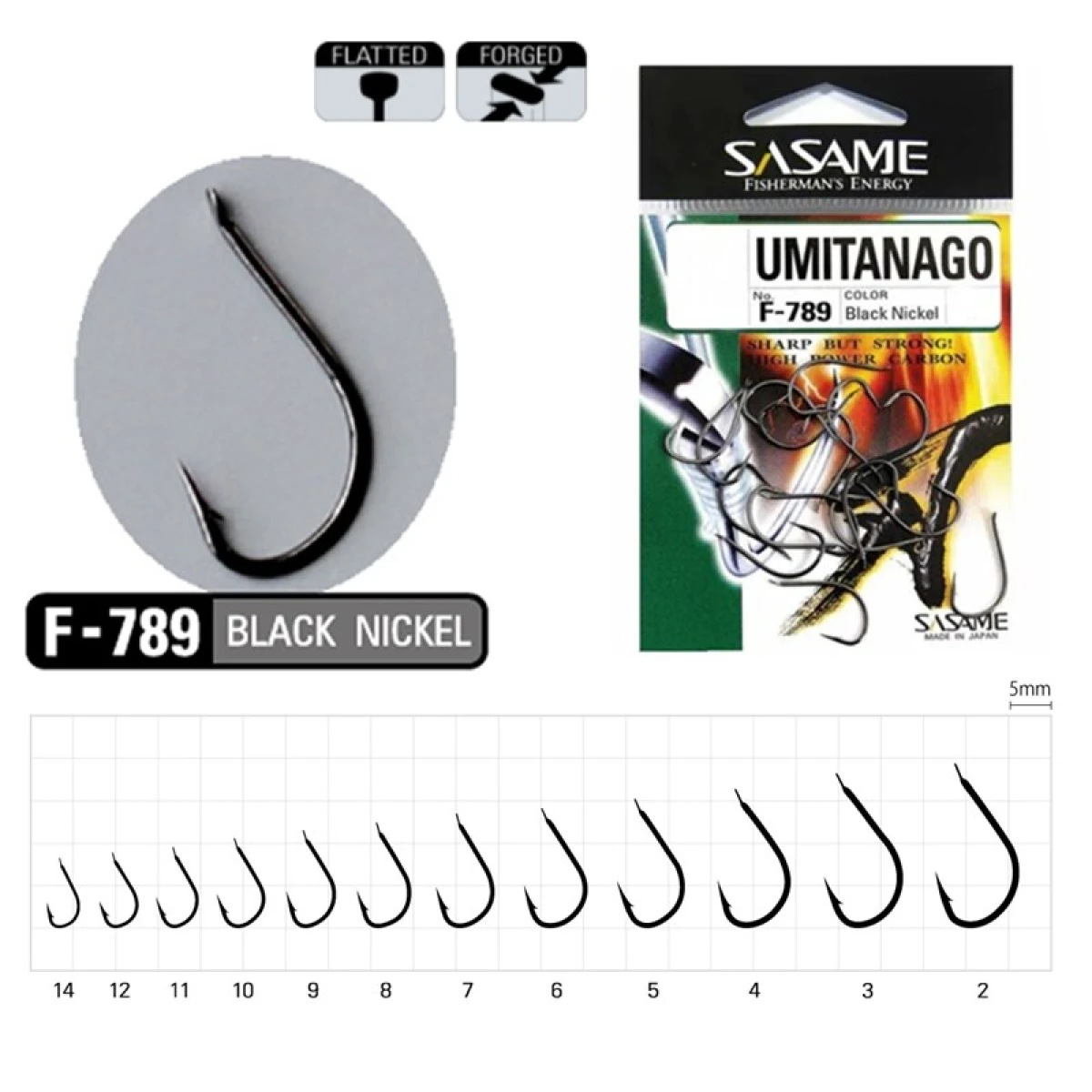 Sasame Umitanago Black F-789 Serisi Olta İğnesi - 5