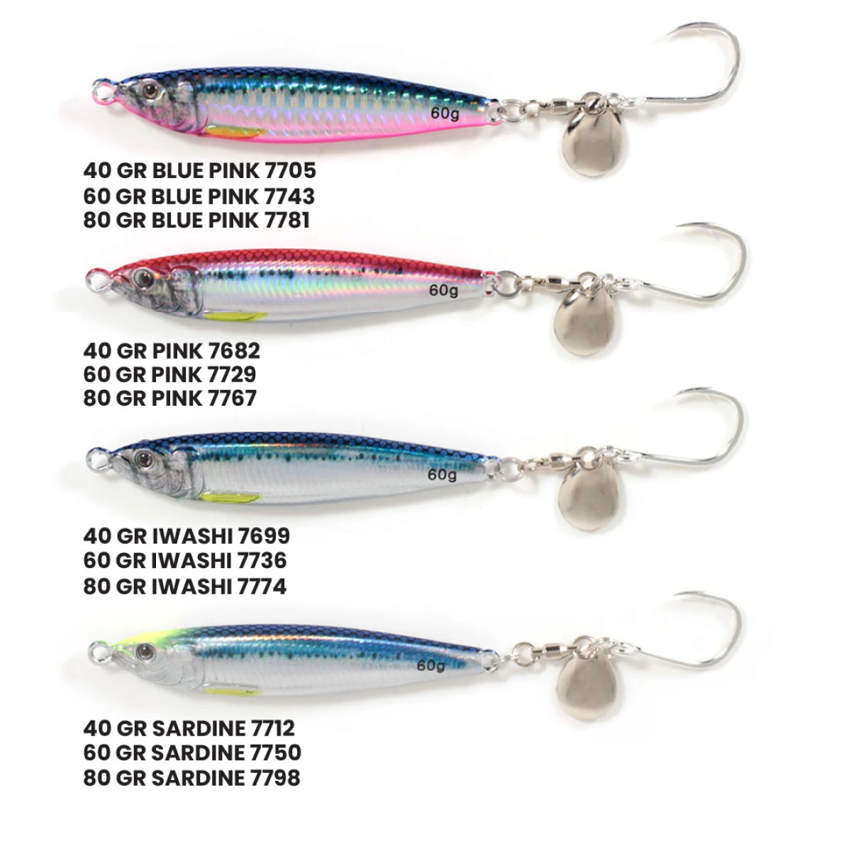 SEABOR METAL GO JIG - IWASHI  (7712) 40GR