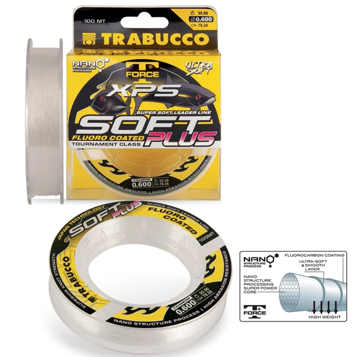 Trabucco TF XPS Soft Plus Fluoro Coated Misina - 0.60MM