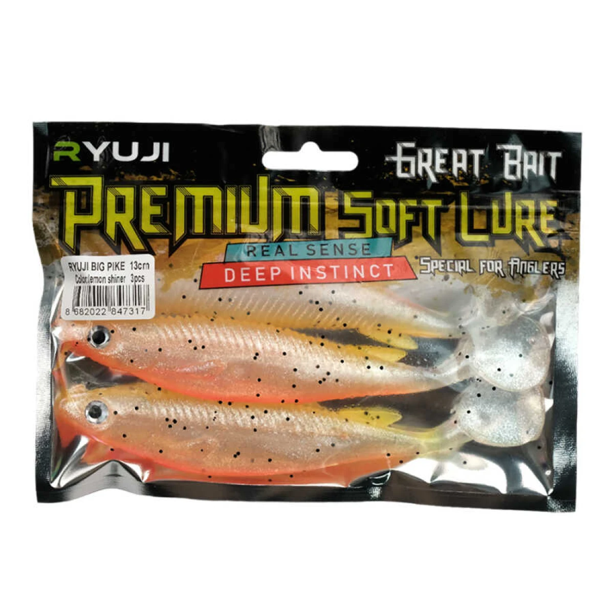 SPINSTAR Big Pike 13cm 24gr Silikon Yem (3 Adet) - RED HEAD
