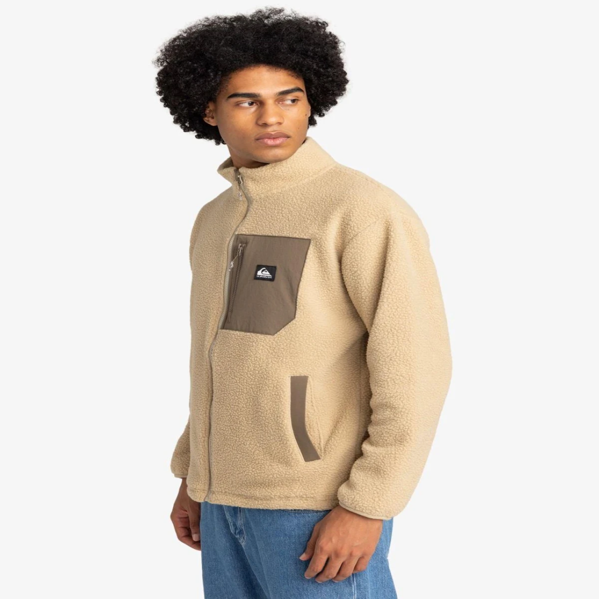 Quiksilver CLEAN COAST FZ Erkek Polar Ceket - Bej XL