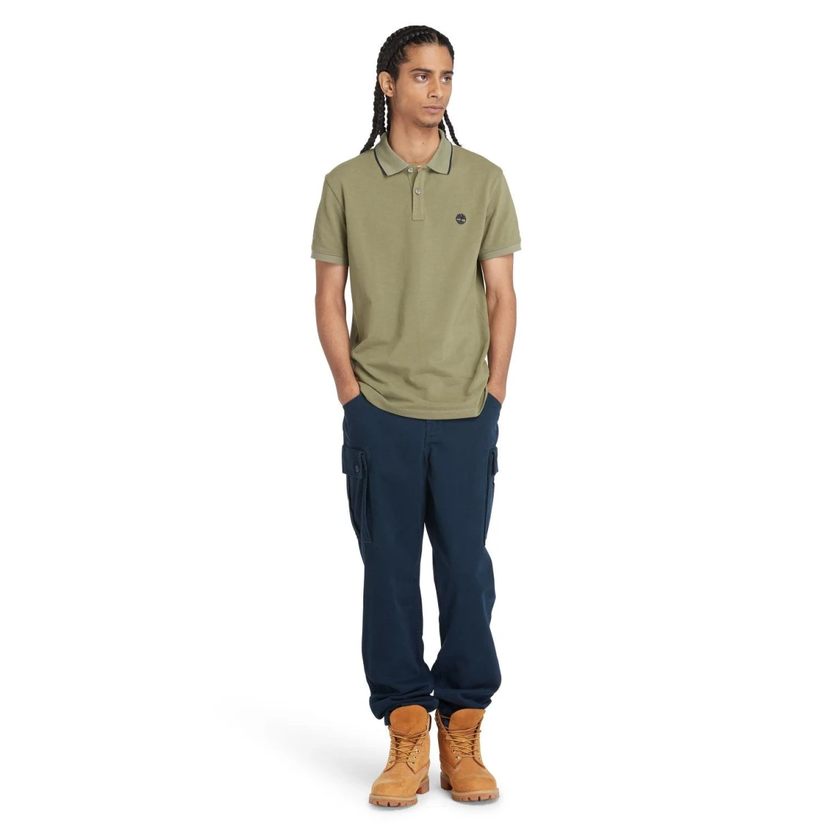 Timberland Printed Neck Short Sleeve Polo Erkek T-Shirt