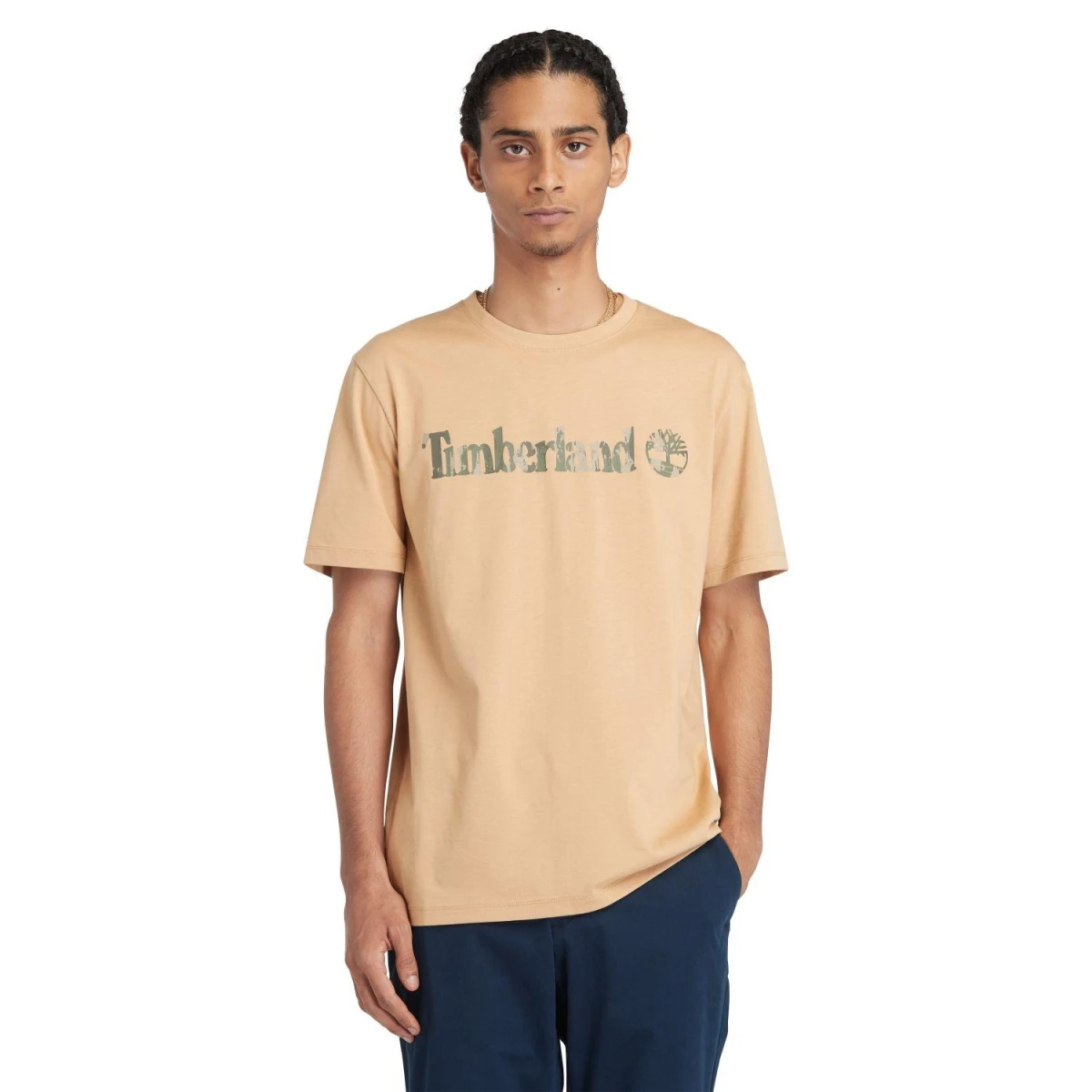 Timberland Camo Linear Logo Short Sleeve Tee Erkek T-Shirt