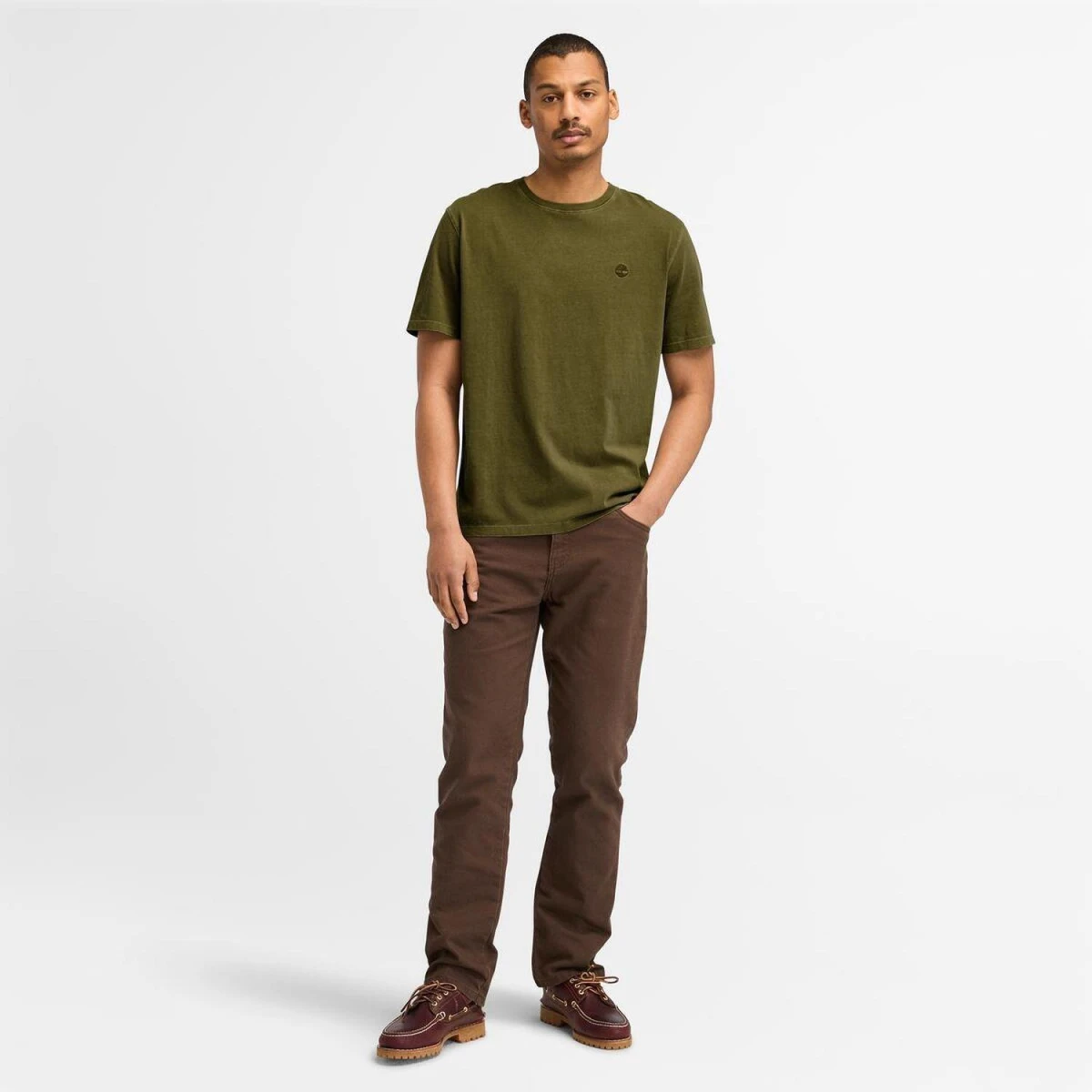Timberland DUNSTAN RIVER Garment Dye Short Sleeve T Erkek T-Shirt - Yeşil M