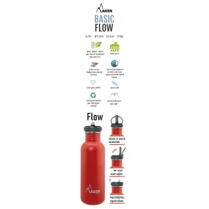 Laken Çelik 18/8 Flow Basic Şişe 0,75L - Siyah