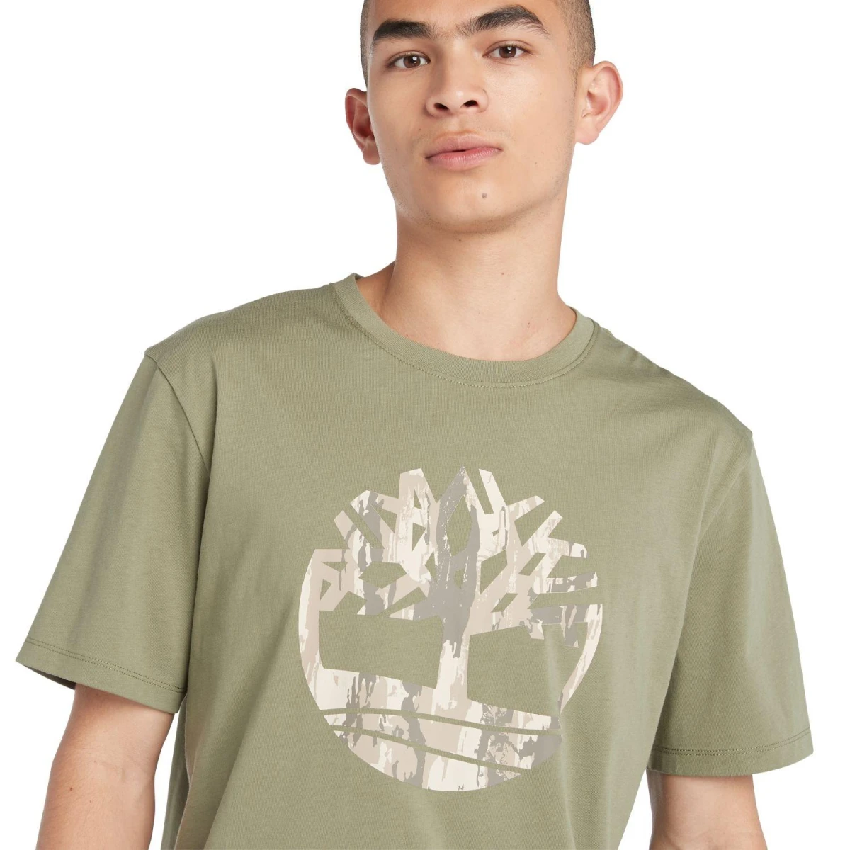 Timberland Camo Tree Logo Short Sleeve Tee Erkek T-Shirt