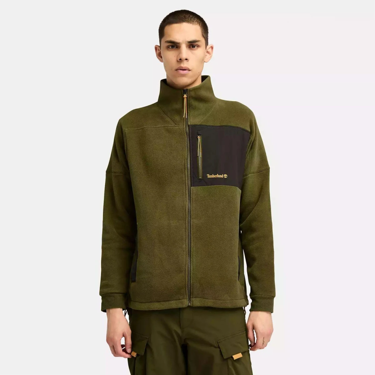 Timberland POLARTEC MIX MEDIA FULL ZIP FLEECE Erkek Ceketi - Yeşil M