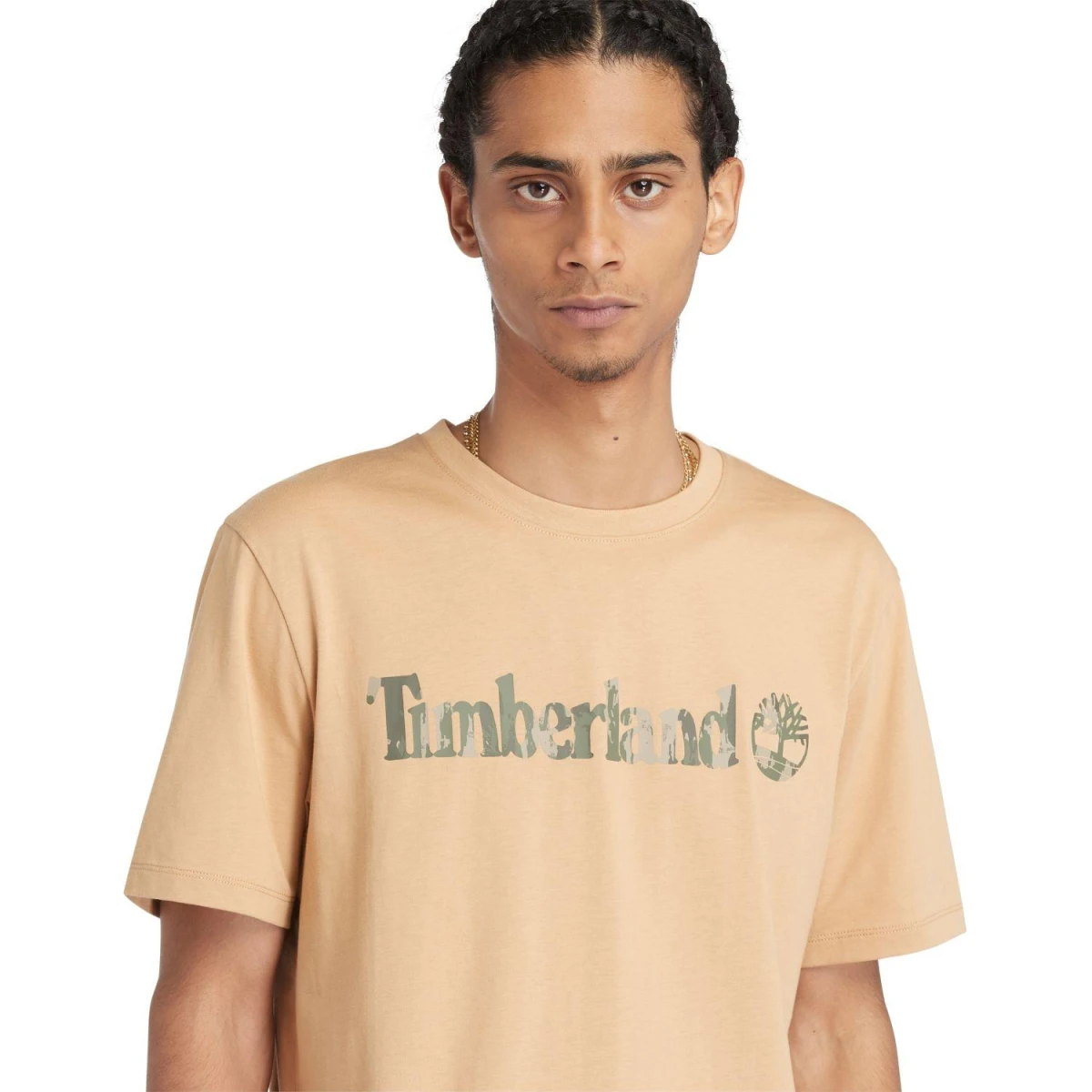 Timberland Camo Linear Logo Short Sleeve Tee Erkek T-Shirt