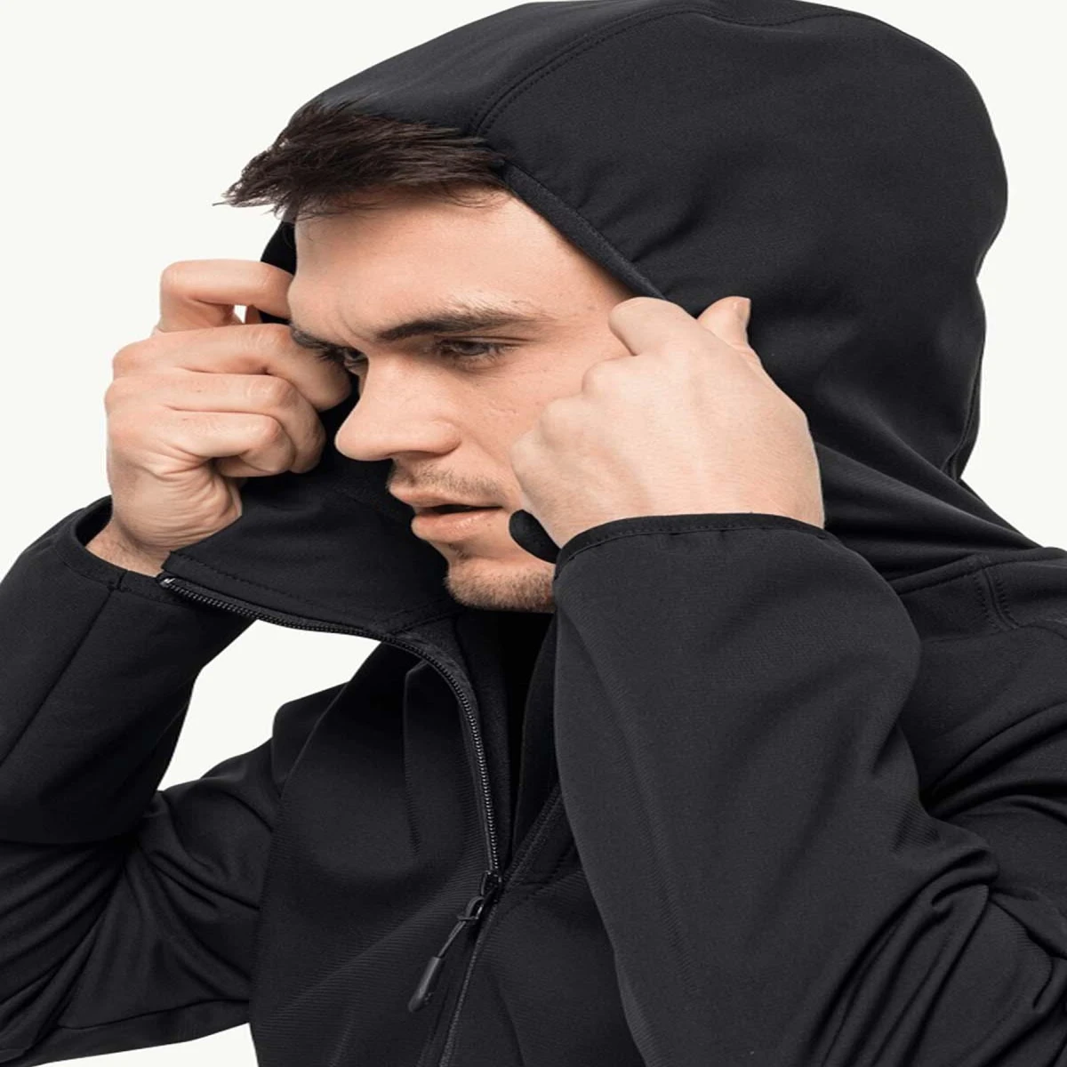 Jack Wolfskin BORNBERG HOODY M SoftShell Erkek Ceket - Siyah L