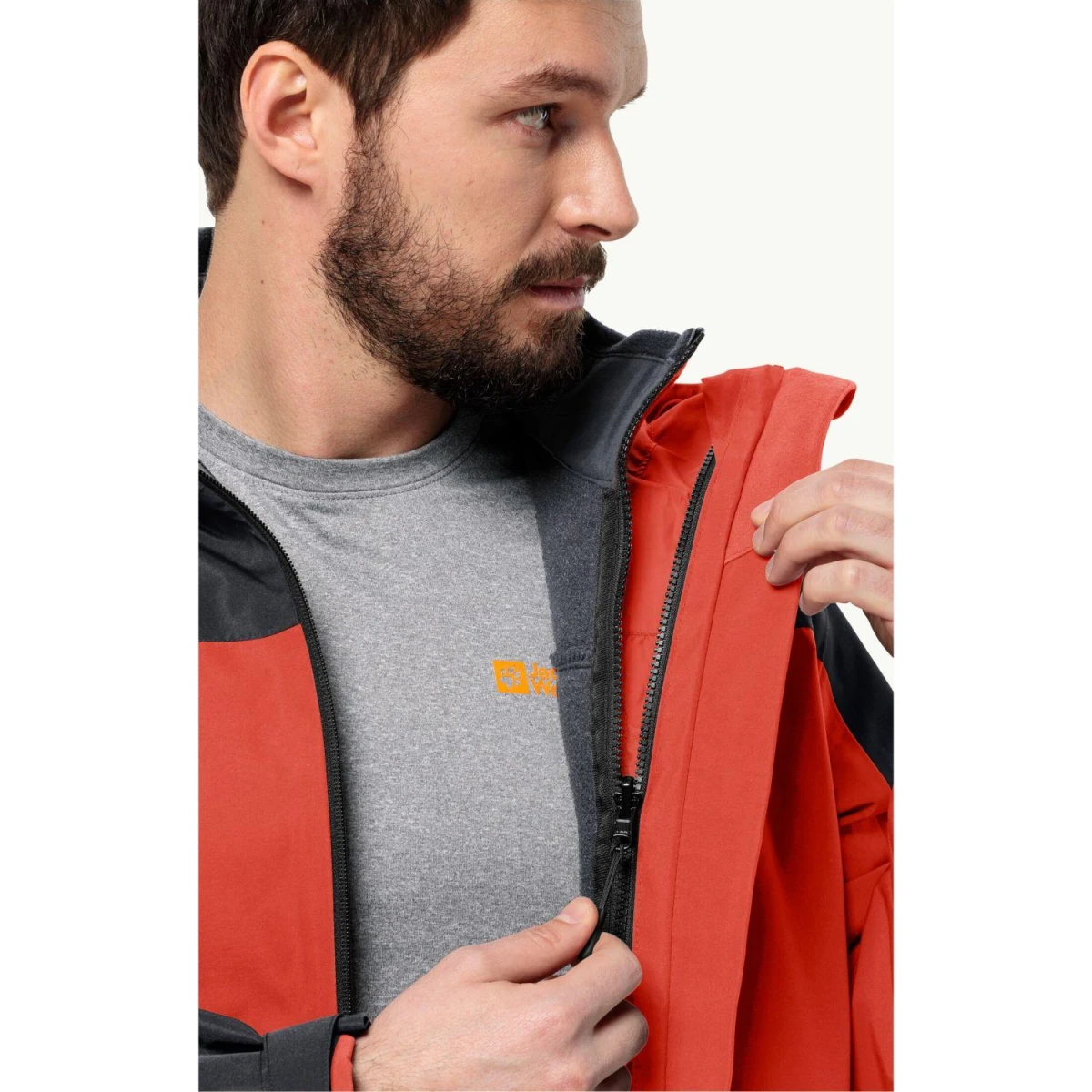 Jack Wolfskın TAUBENBERG 3IN1 JKT M Erkek Mont - Kırmızı XXL