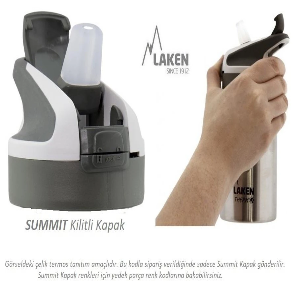 Laken Summit Şişe Yeşil-Beyaz Kapak - Tek Renk STD
