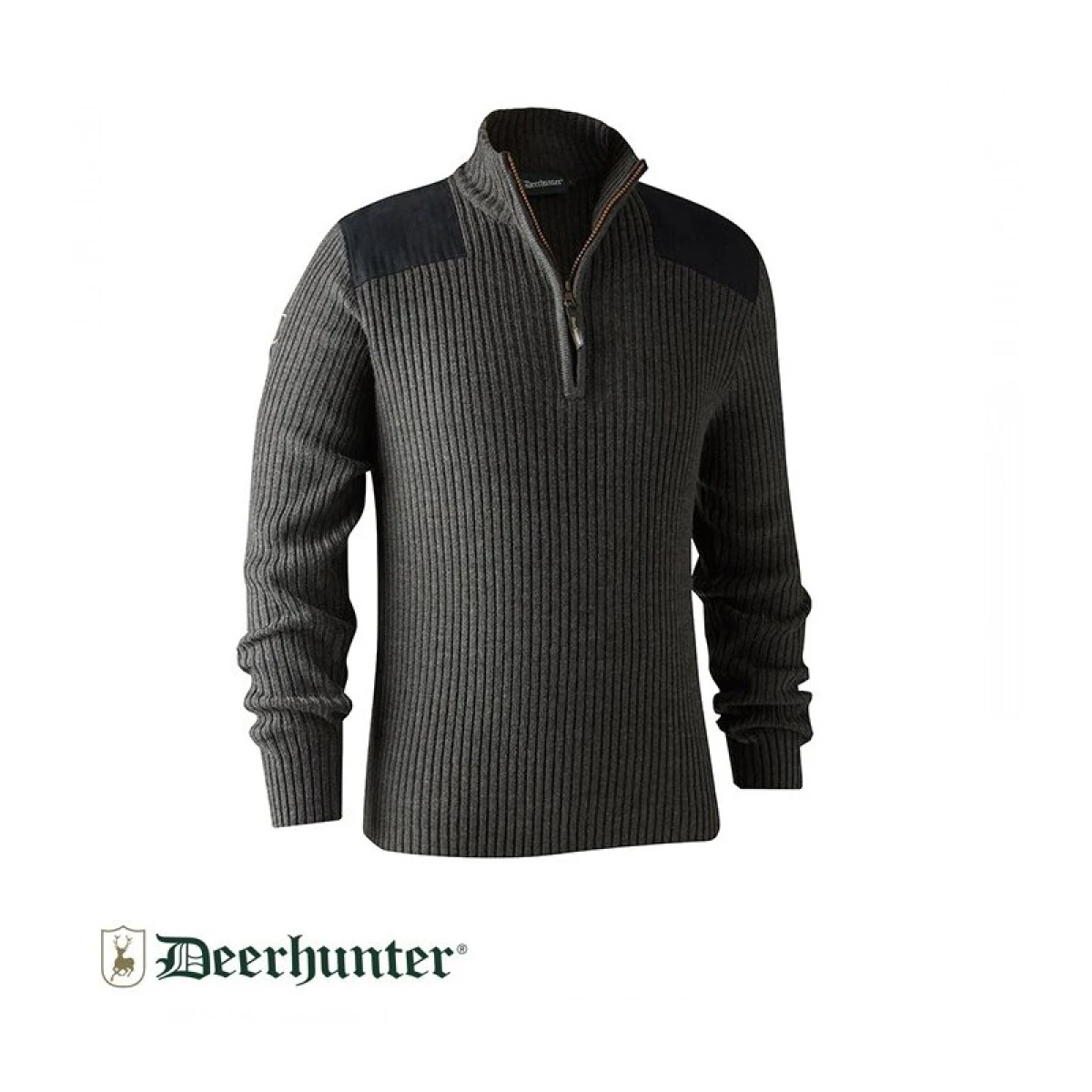 DEERHUNTER Rogaland Yarım Fermuarlı Gri Kazak  - XL