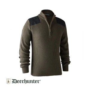 DEERHUNTER Rogaland Yarım Fermuarlı Kahve Kazak  - L