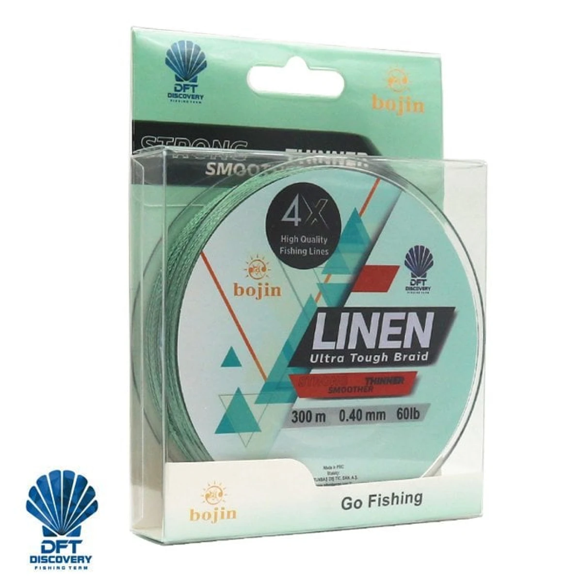 DFT Bojin 4X Linen İp Misina 0.40 mm  300 m  Yeşil