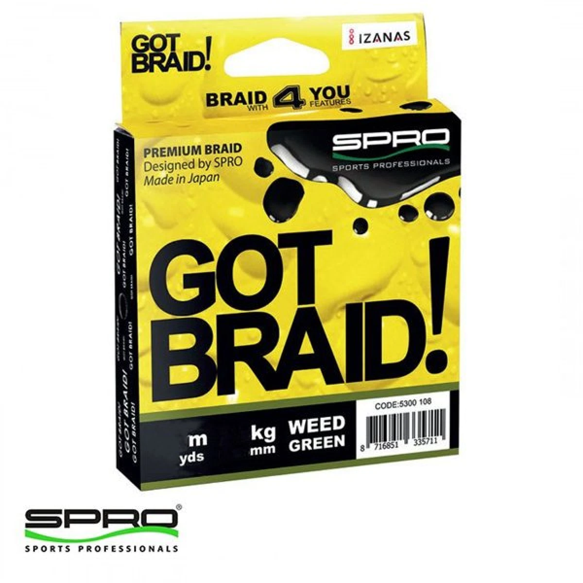 SPRO Got Braid 300m. Yeşil İp Misina 0.18