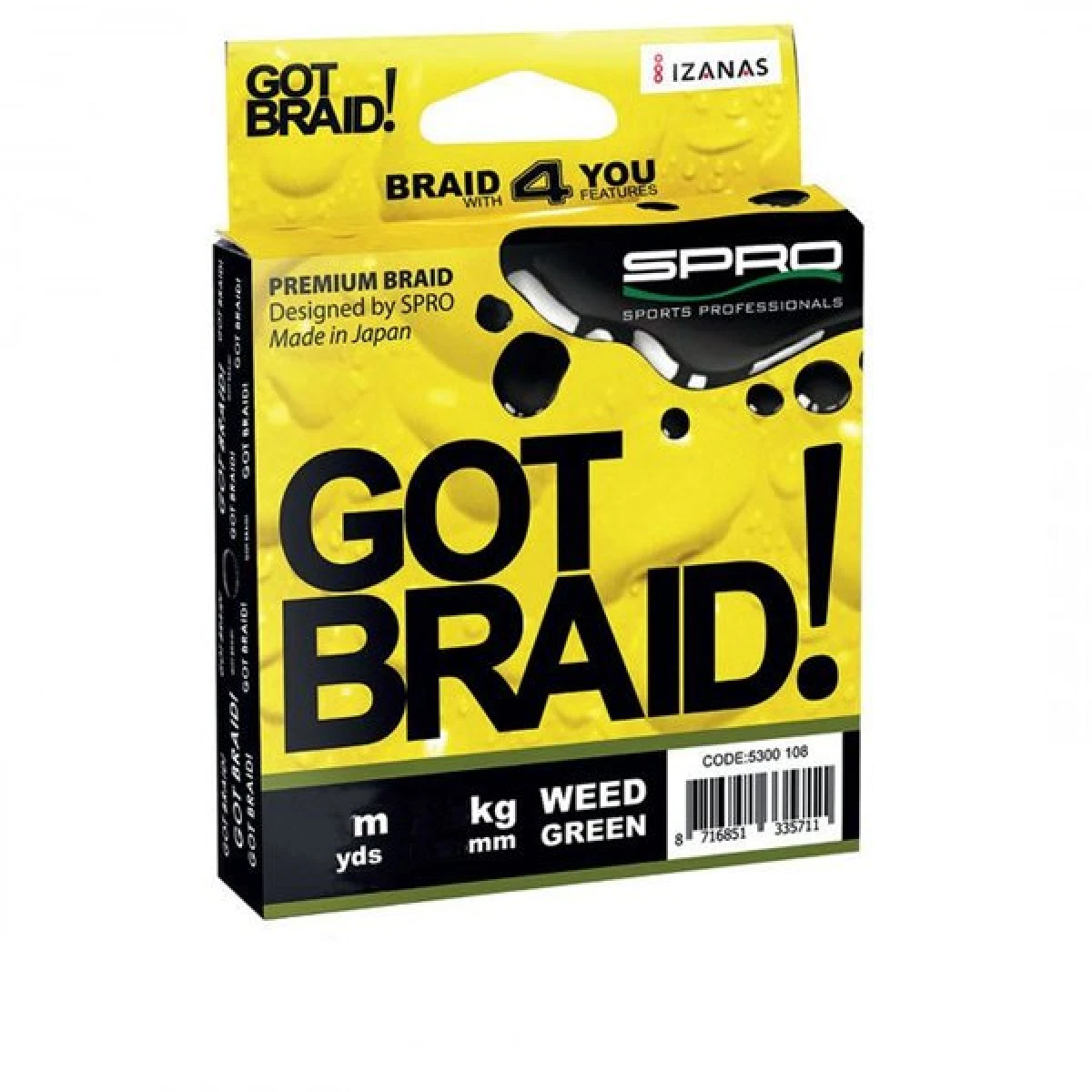 SPRO Got Braid 300m. Yeşil İp Misina 0.18