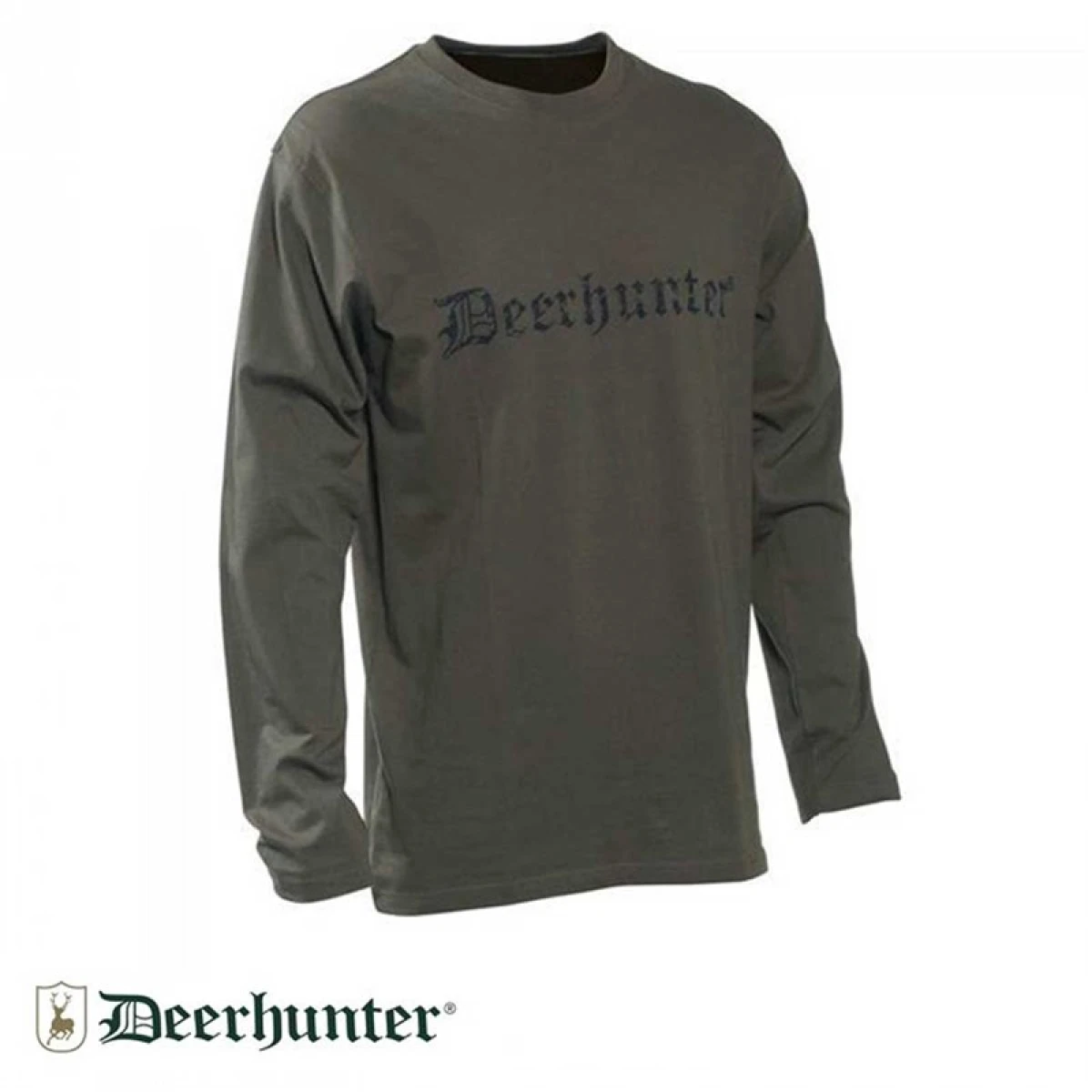 DEER HUNTER Logo Yeşil Uzun Kollu Tişört