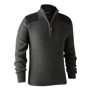 DEERHUNTER Rogaland Yarım Fermuarlı Gri Kazak  - XL