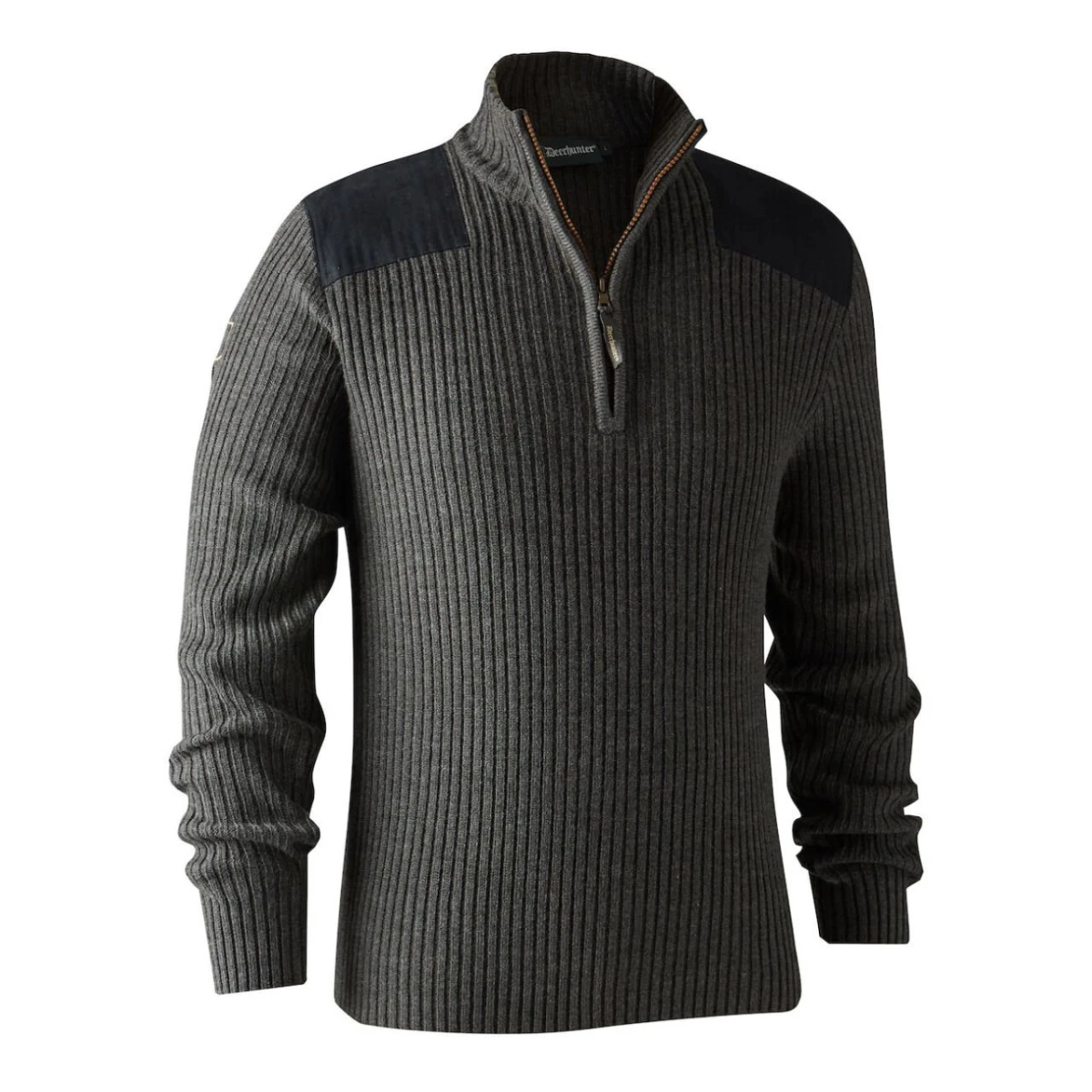 DEERHUNTER Rogaland Yarım Fermuarlı Gri Kazak  - XL