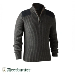 DEERHUNTER Rogaland Yarım Fermuarlı Gri Kazak  - L