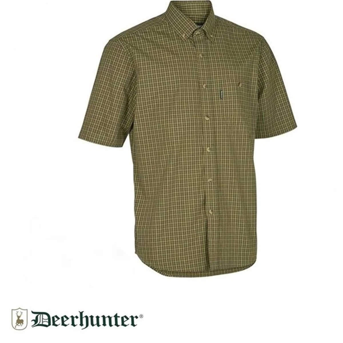 DEERHUNTER Nıkhıl Yeşil-Kare Kısa Kol Gömlek - 43/44