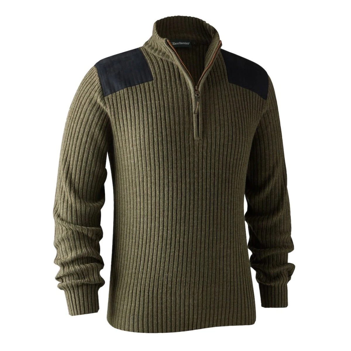 DEERHUNTER Rogaland Yarım Fermuarlı Yeşil Kazak - 2XL