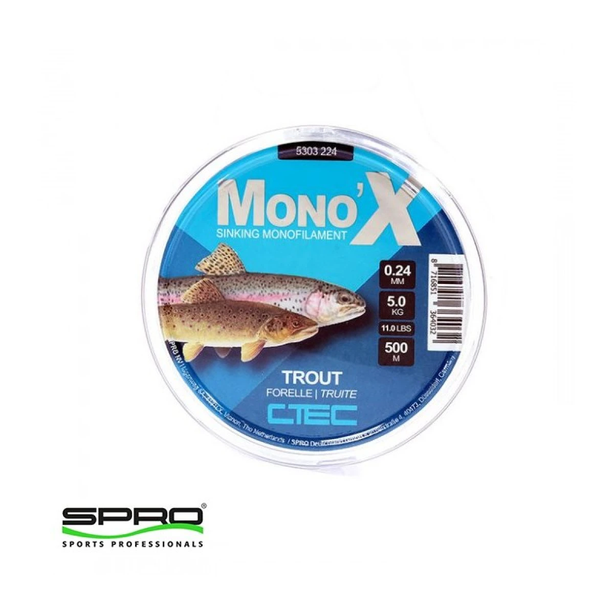 SPRO C-TEC MONO X TROUT 0.24mm 500m Misina 1/1