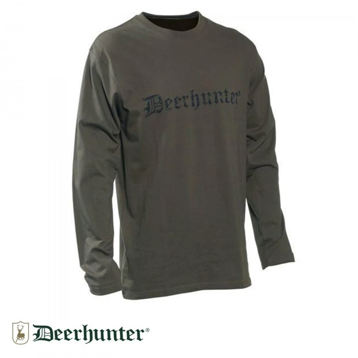 DEER HUNTER Logo Yeşil Uzun Kollu Tişört