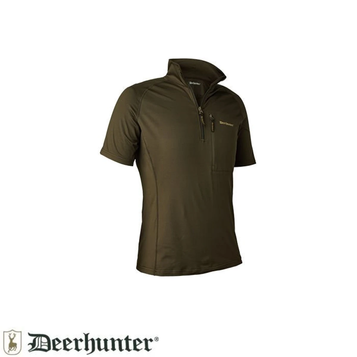 DEERHUNTER Yaka Fermuarlı K.Kollu Yeşil Tişört - 2XL