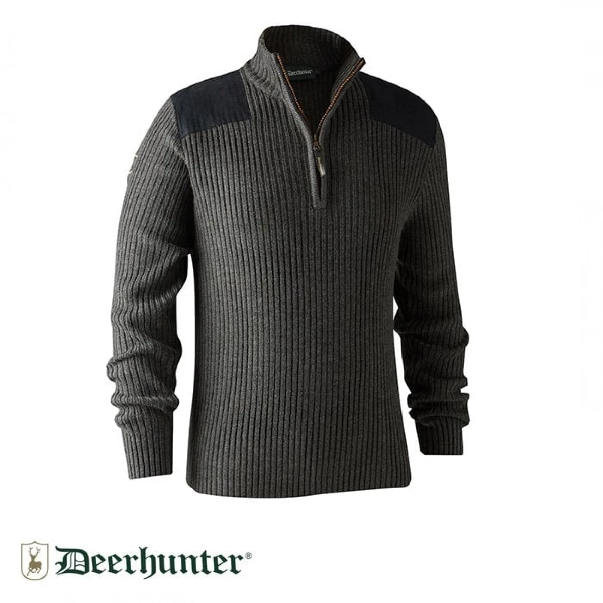DEERHUNTER Rogaland Yarım Fermuarlı Gri Kazak  - XL