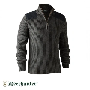 DEERHUNTER Rogaland Yarım Fermuarlı Gri Kazak  - XL