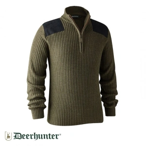 DEER HUNTER Rogaland Yarım Fermuarlı Yeşil Kazak