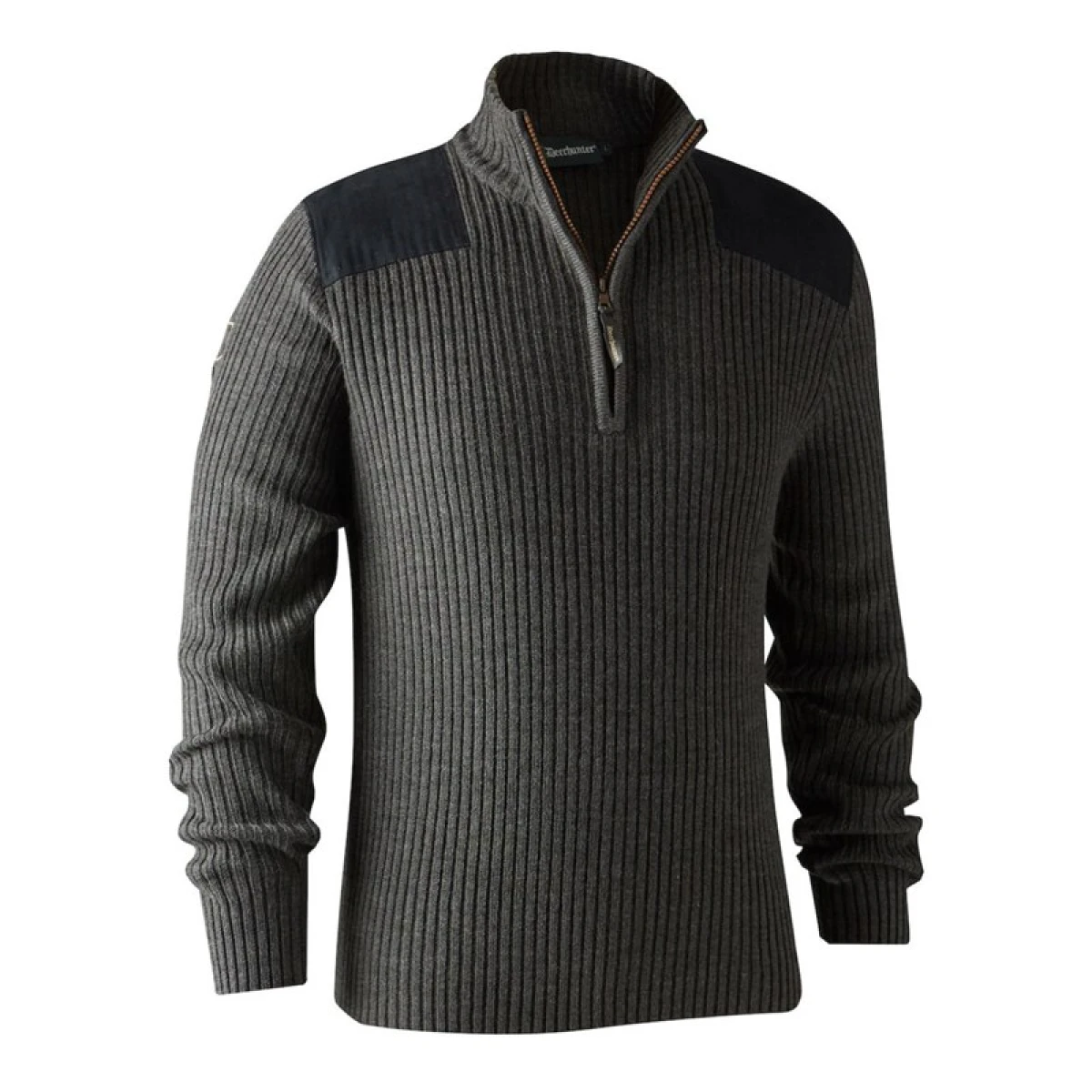 DEERHUNTER Rogaland Yarım Fermuarlı Gri Kazak  - XL