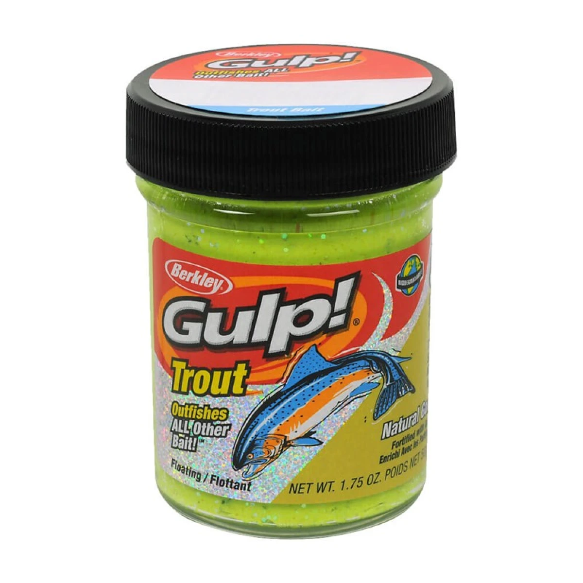 Berkley Gulp Trout Dough Garlic Sahte Yemi CHUNKY CHARTREUSE