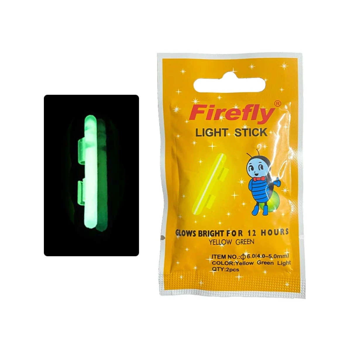 Albastar Firefly Aparatlı Fosforlu Olta Çubuğu YELLOW GREEN 6X50mm
