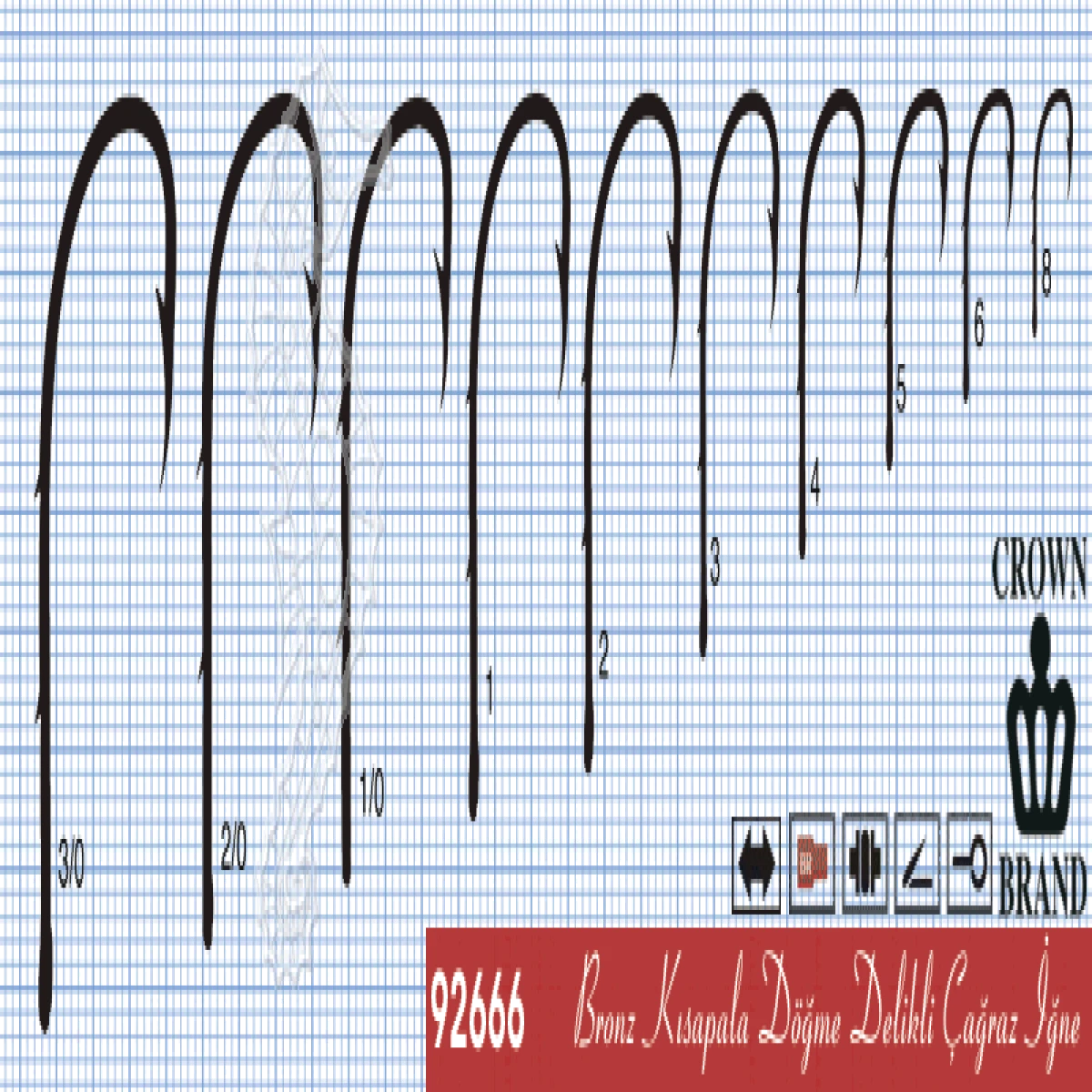 Crown Olta İğnesi 92666 100lü Standart NO:8