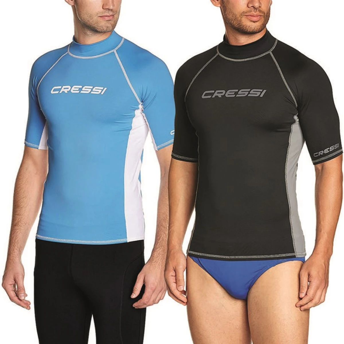 Cressi Rash Guard Man Kısa Kollu T-Shirt BLUE-WHITE NO:6 - 2XL