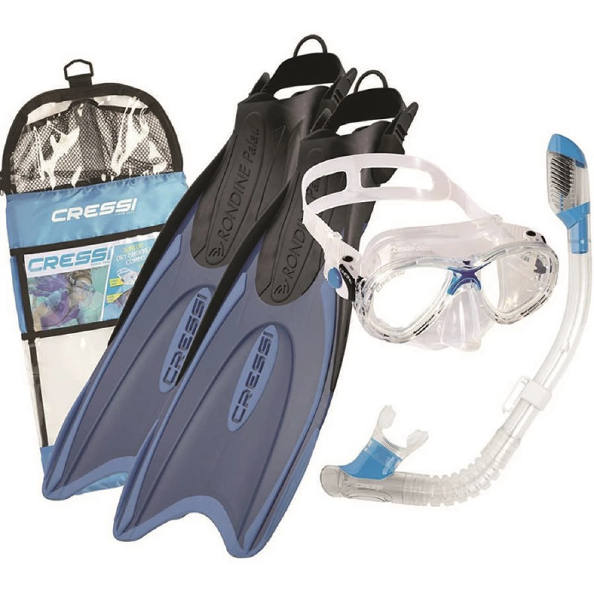 Cressi Palau Kid Palet Maske Şnorkel Seti BLUE NO:29-32